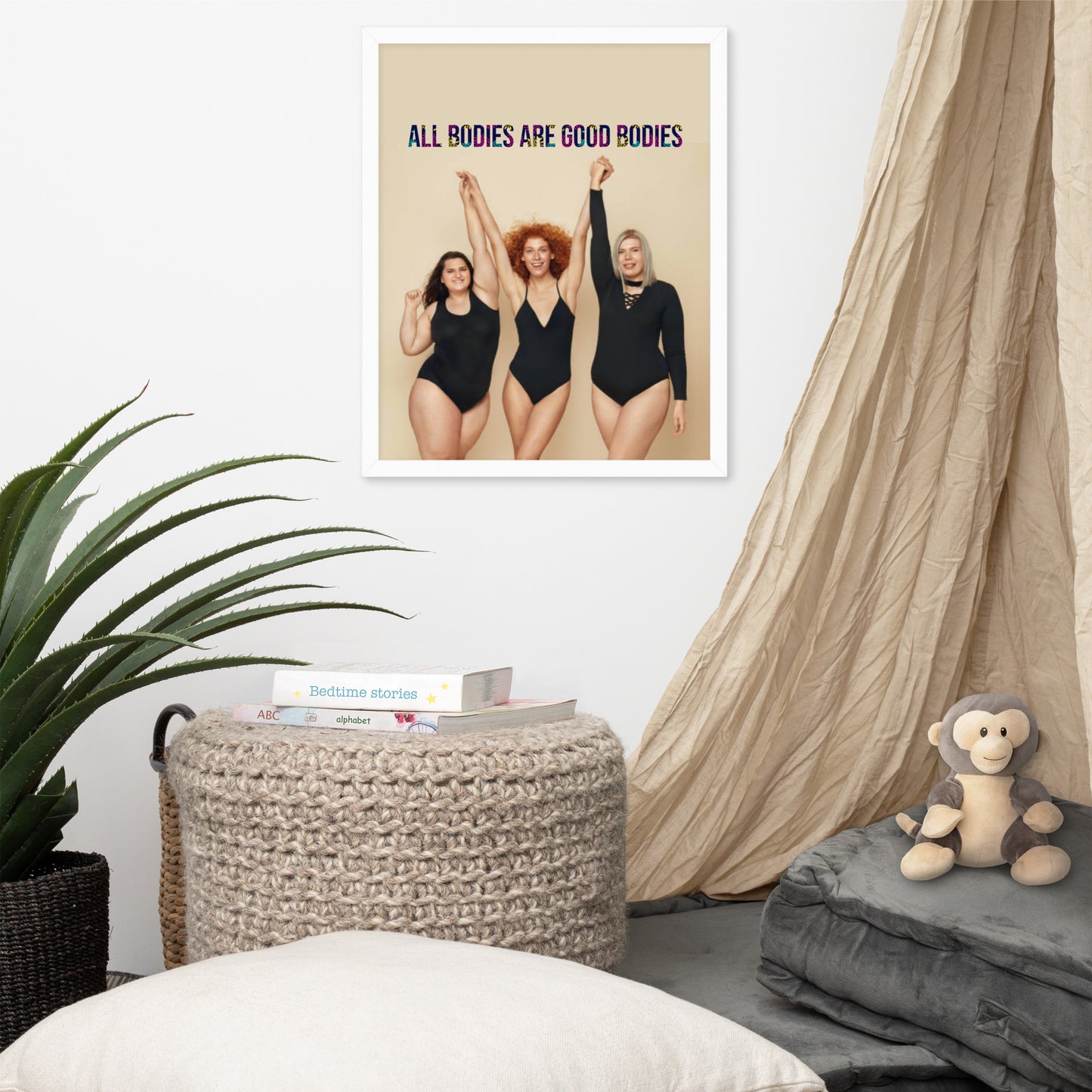 Body Positivity & Neutrality Framed Poster Wall Art (Vertical Model 0012)