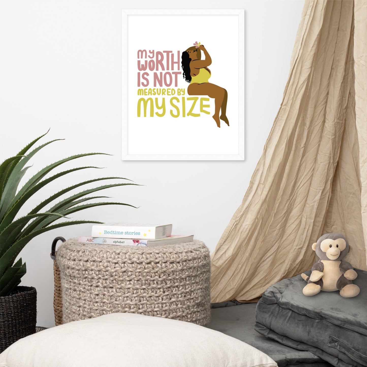 Body Positivity & Neutrality Framed Poster Wall Art (Vertical Model 0013)