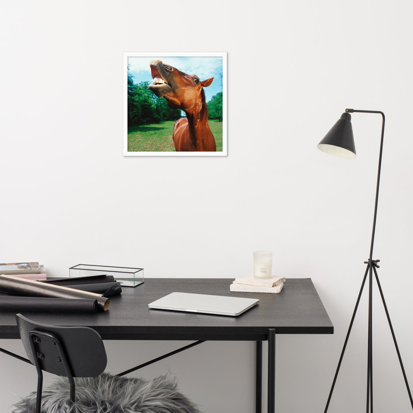 Framed Poster Horse Wall Art - Vertical Print (Glamourange 002 Model)