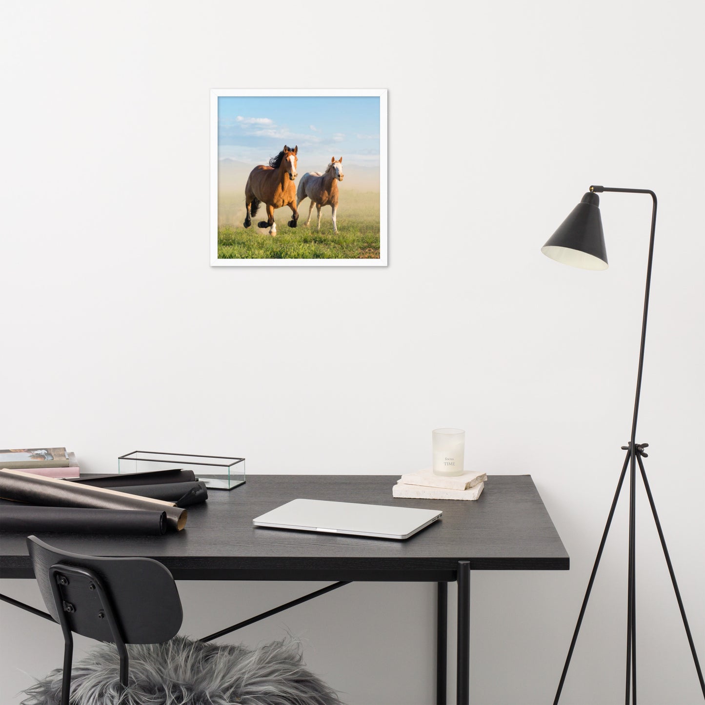 Framed Poster Horse Wall Art - Vertical Print (Glamourange 0023 Model)