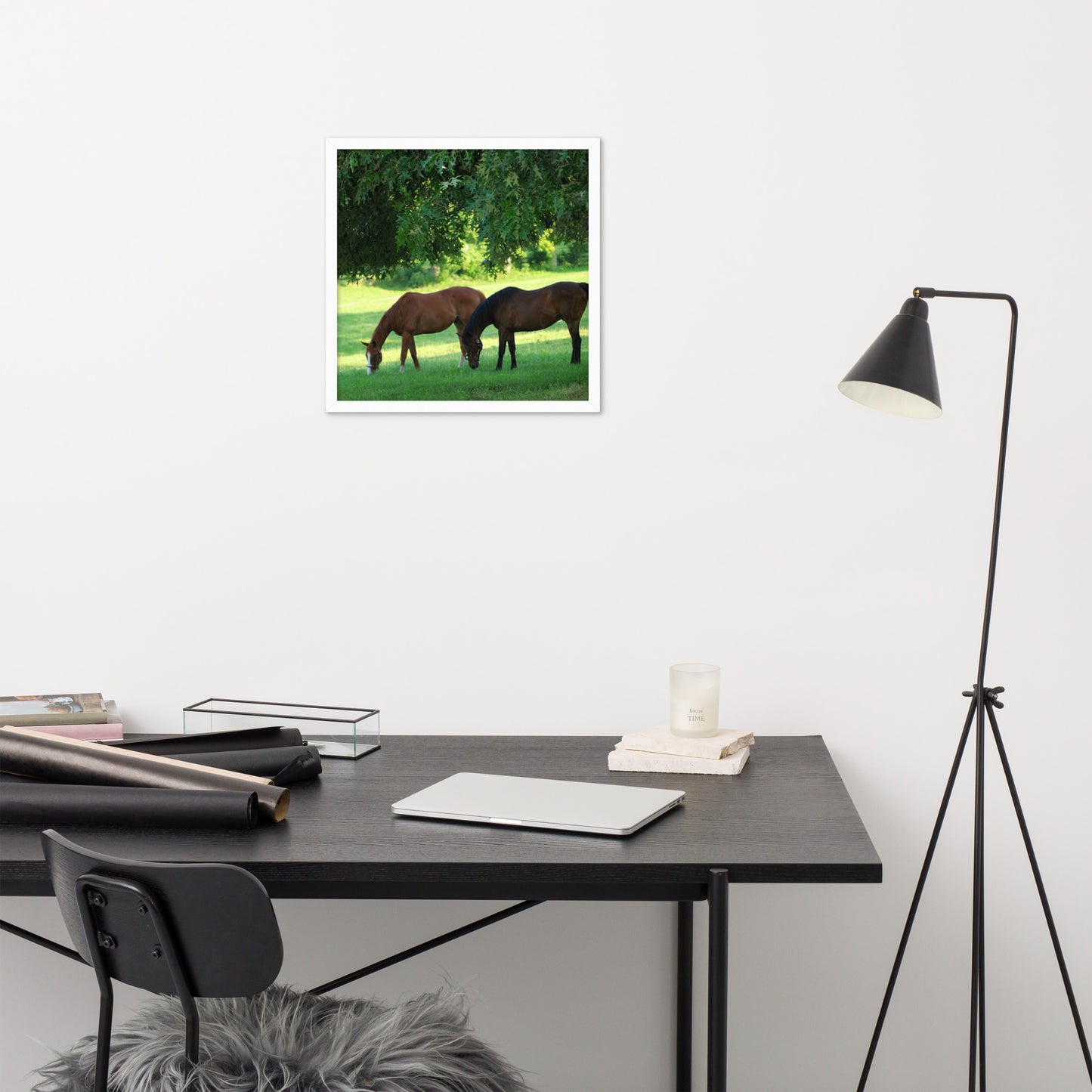 Framed Poster Horse Wall Art - Vertical Print (Glamourange 0033 Model)