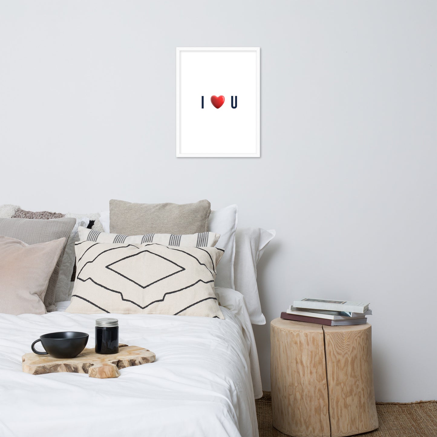 Framed Poster (I Love U - Love Framed Poster Vertical Model 0015)