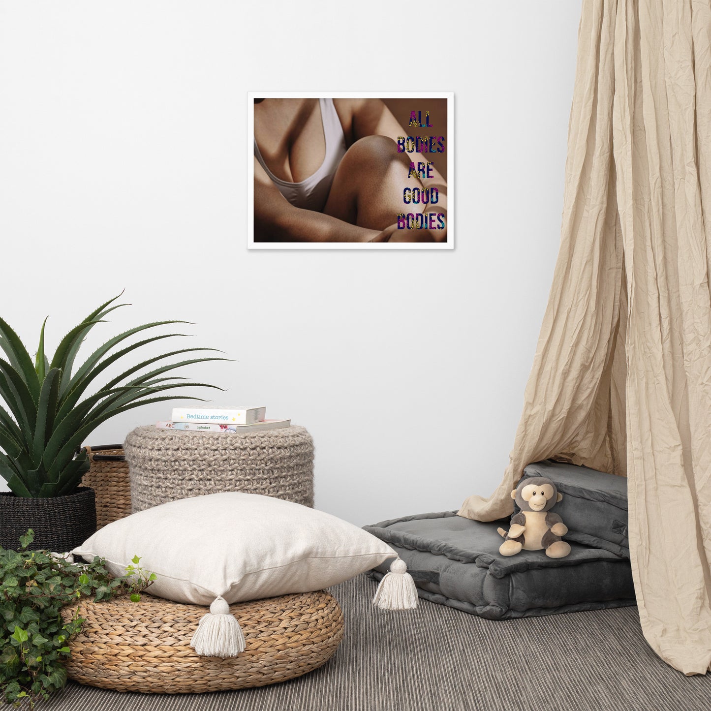 Body Positivity & Neutrality Framed Poster Wall Art (Horizontal Model 003)