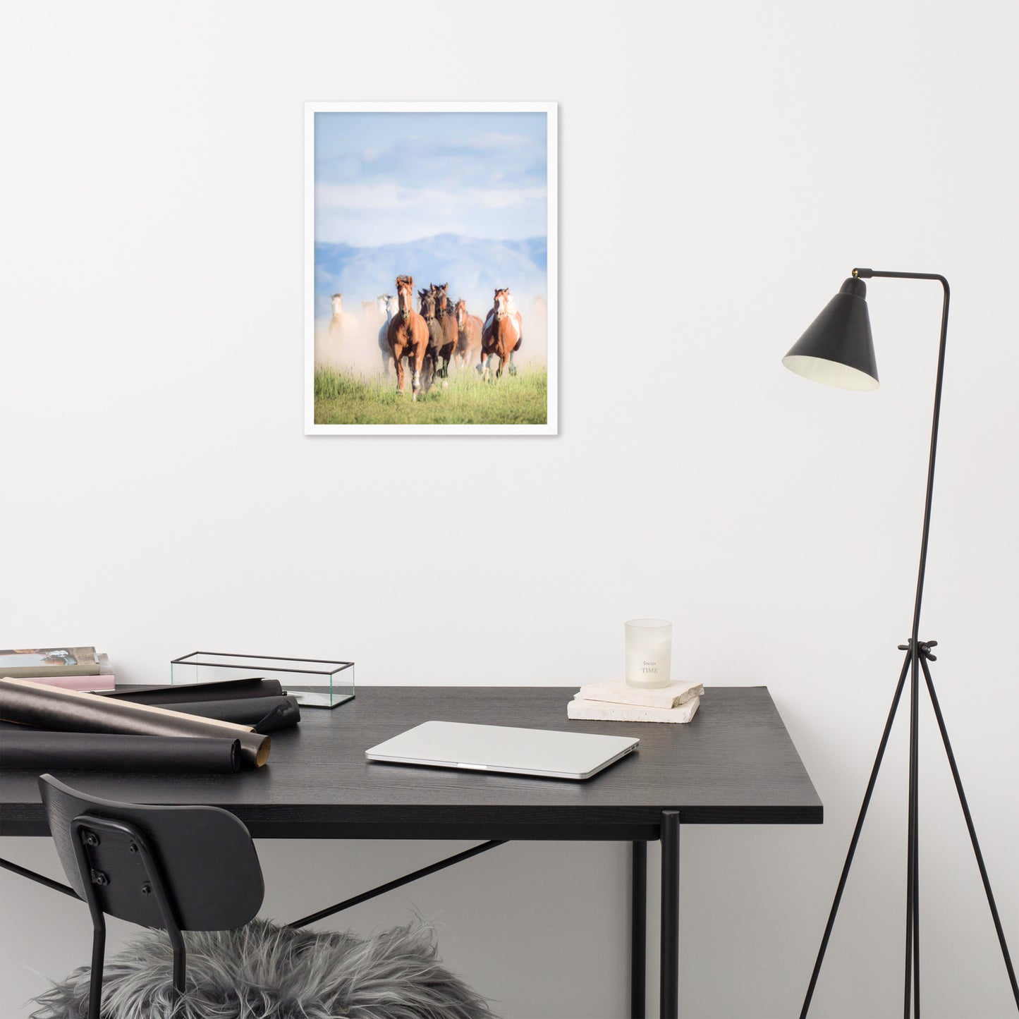 Framed Poster Horse Wall Art - Vertical Print (Glamourange 007 Model)