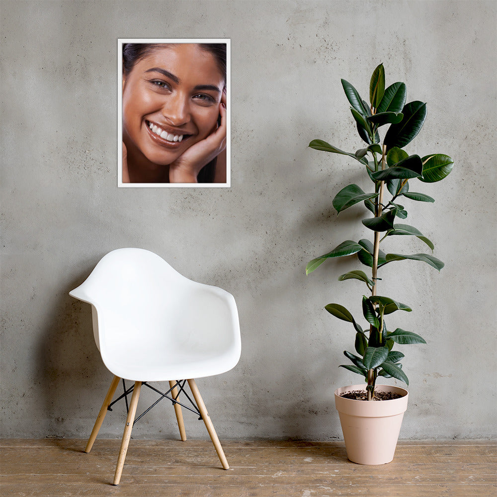 Framed Poster Wall Art Vertical: Priceless Smiles and Laughter (Print Model 0013)