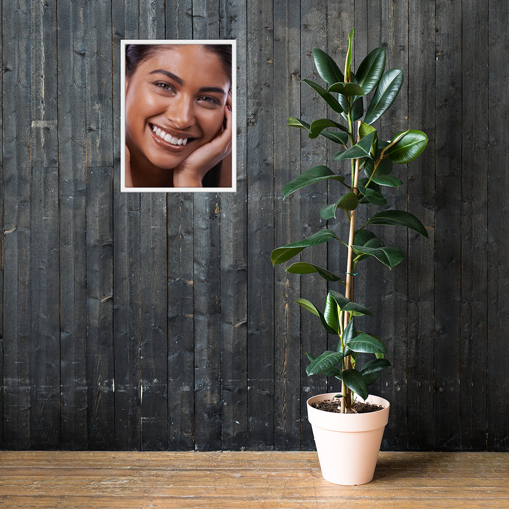 Framed Poster Wall Art Vertical: Priceless Smiles and Laughter (Print Model 0013)