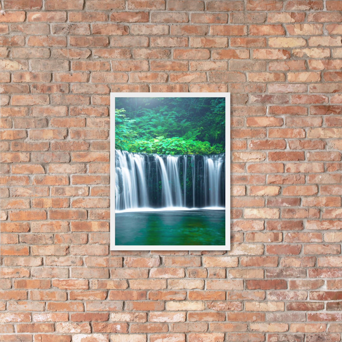 Scenic Nature View Framed Poster Wall Art Vertical Print (Model 0010)