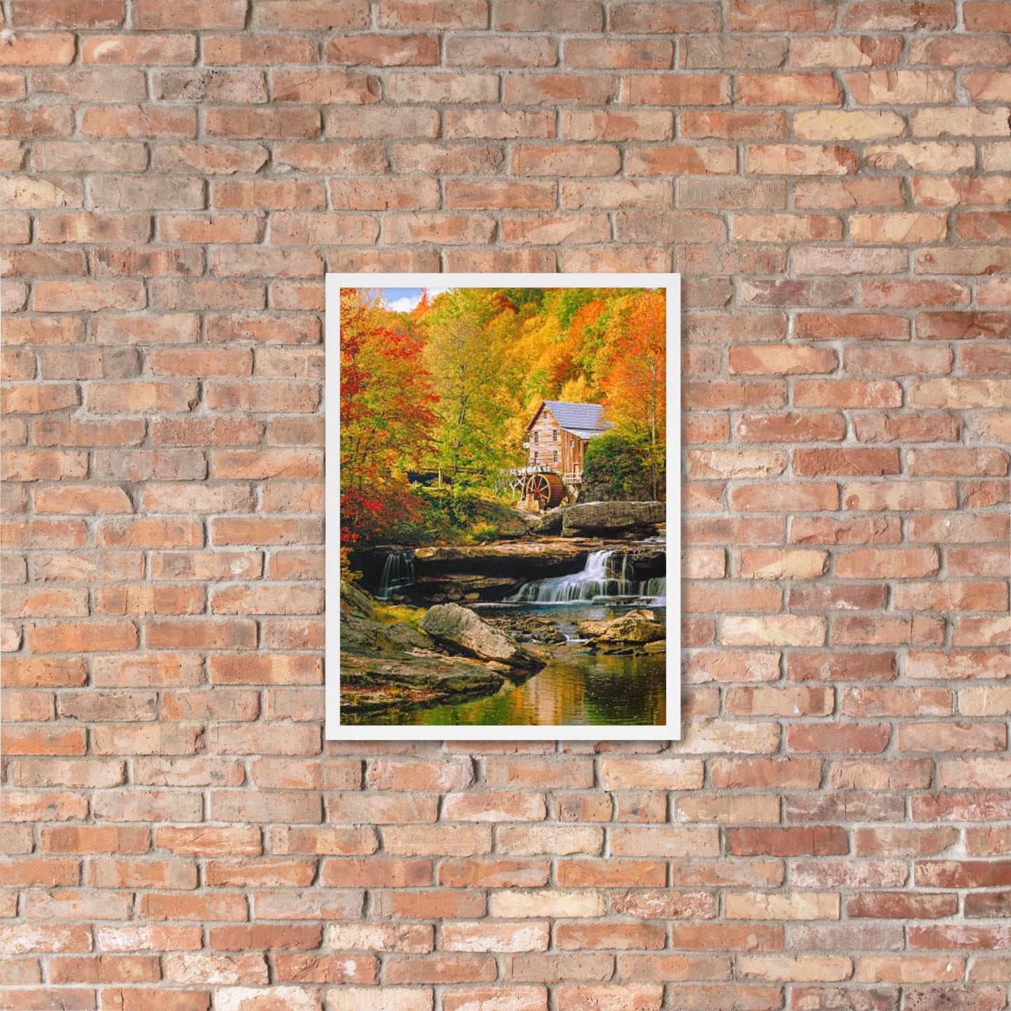 Scenic Nature View Framed Poster Wall Art Vertical Print (Model 0011)