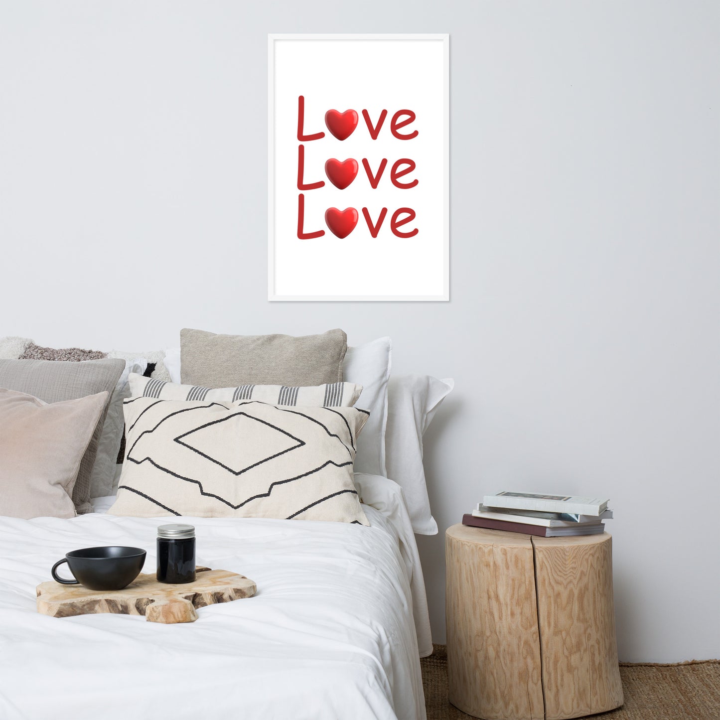 Framed Poster (Love Love Love - Love Framed Poster Vertical Model 0010)