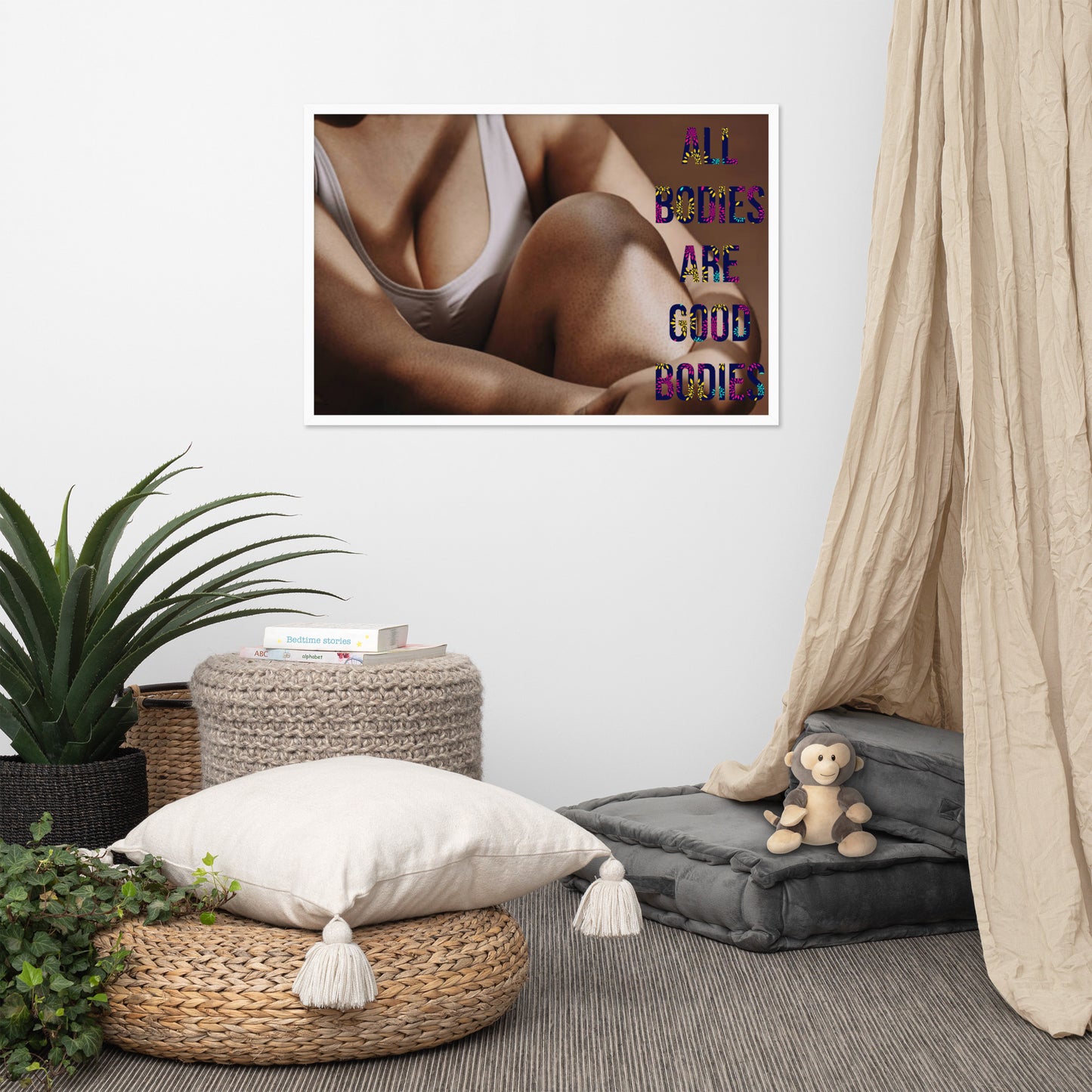 Body Positivity & Neutrality Framed Poster Wall Art (Horizontal Model 003)