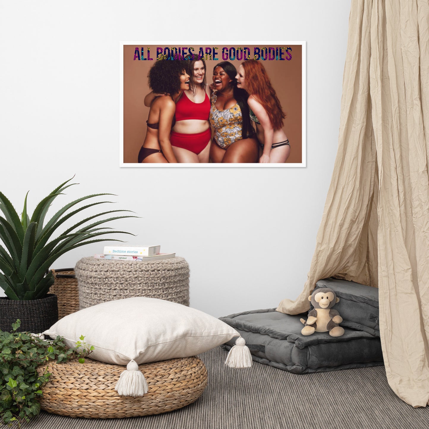 Body Positivity & Neutrality Framed Poster Wall Art (Horizontal Model 005)