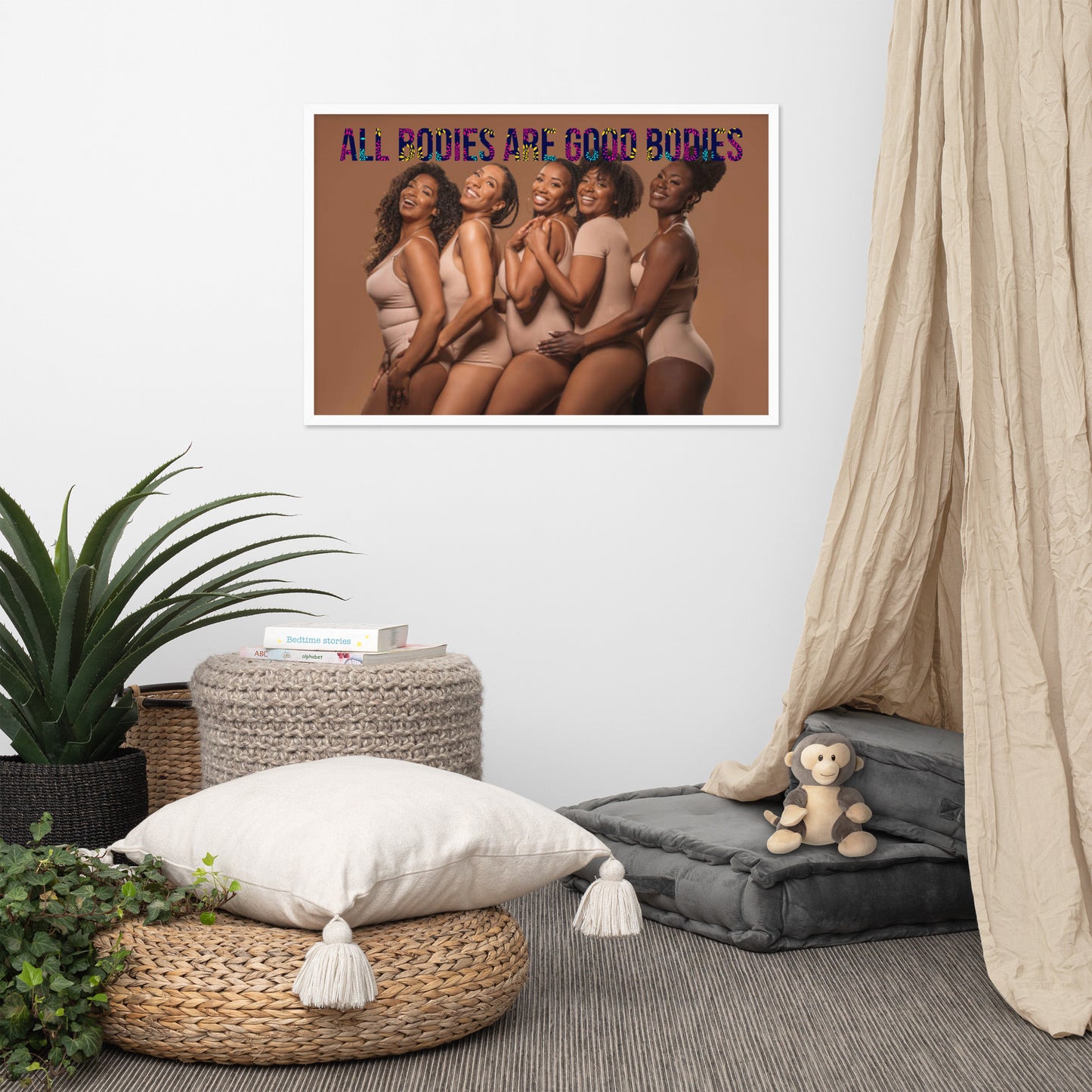 Body Positivity & Neutrality Framed Poster Wall Art (Horizontal Model 009)