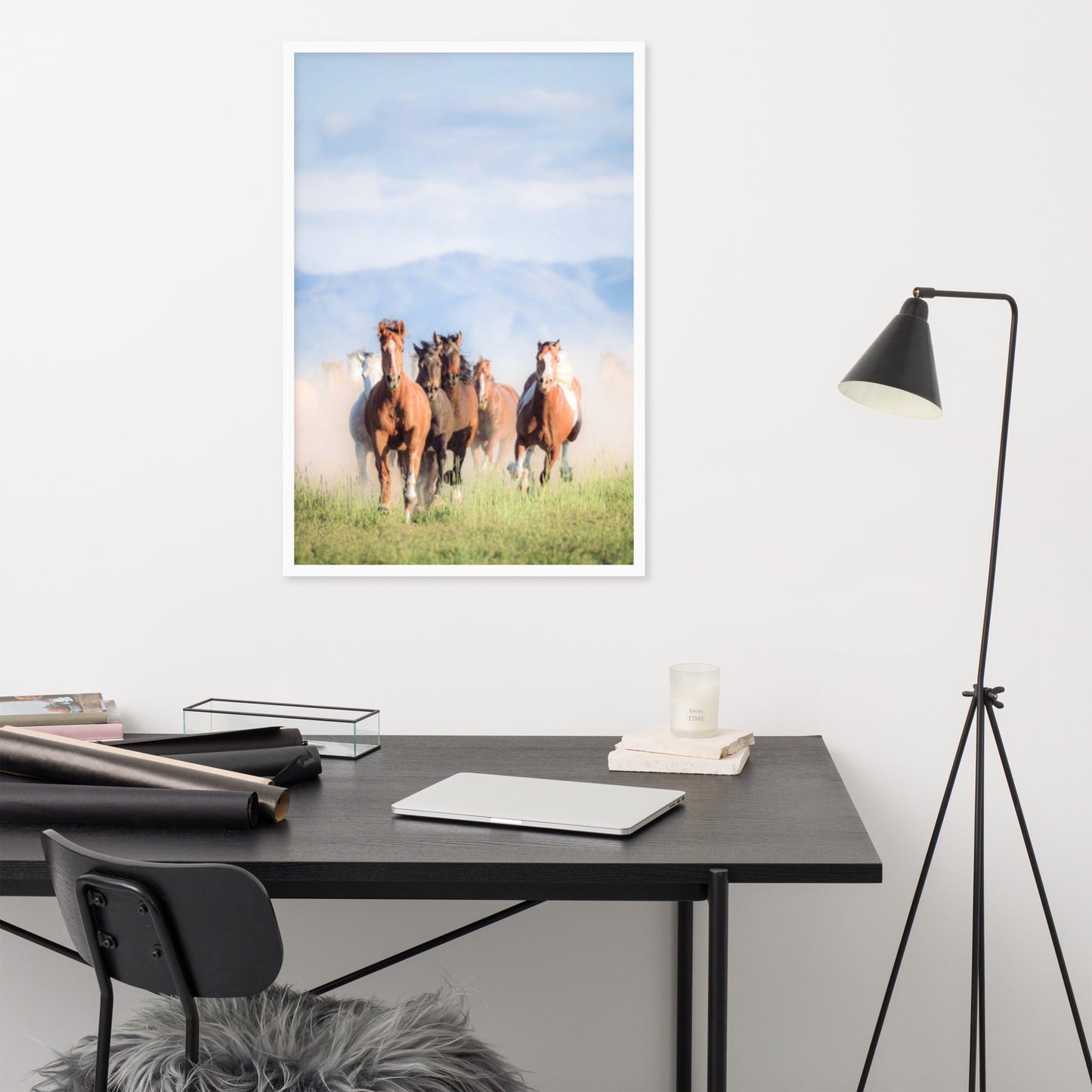 Framed Poster Horse Wall Art - Vertical Print (Glamourange 007 Model)