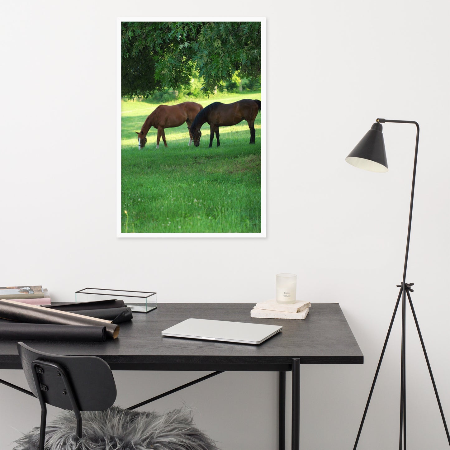 Framed Poster Horse Wall Art - Vertical Print (Glamourange 0033 Model)