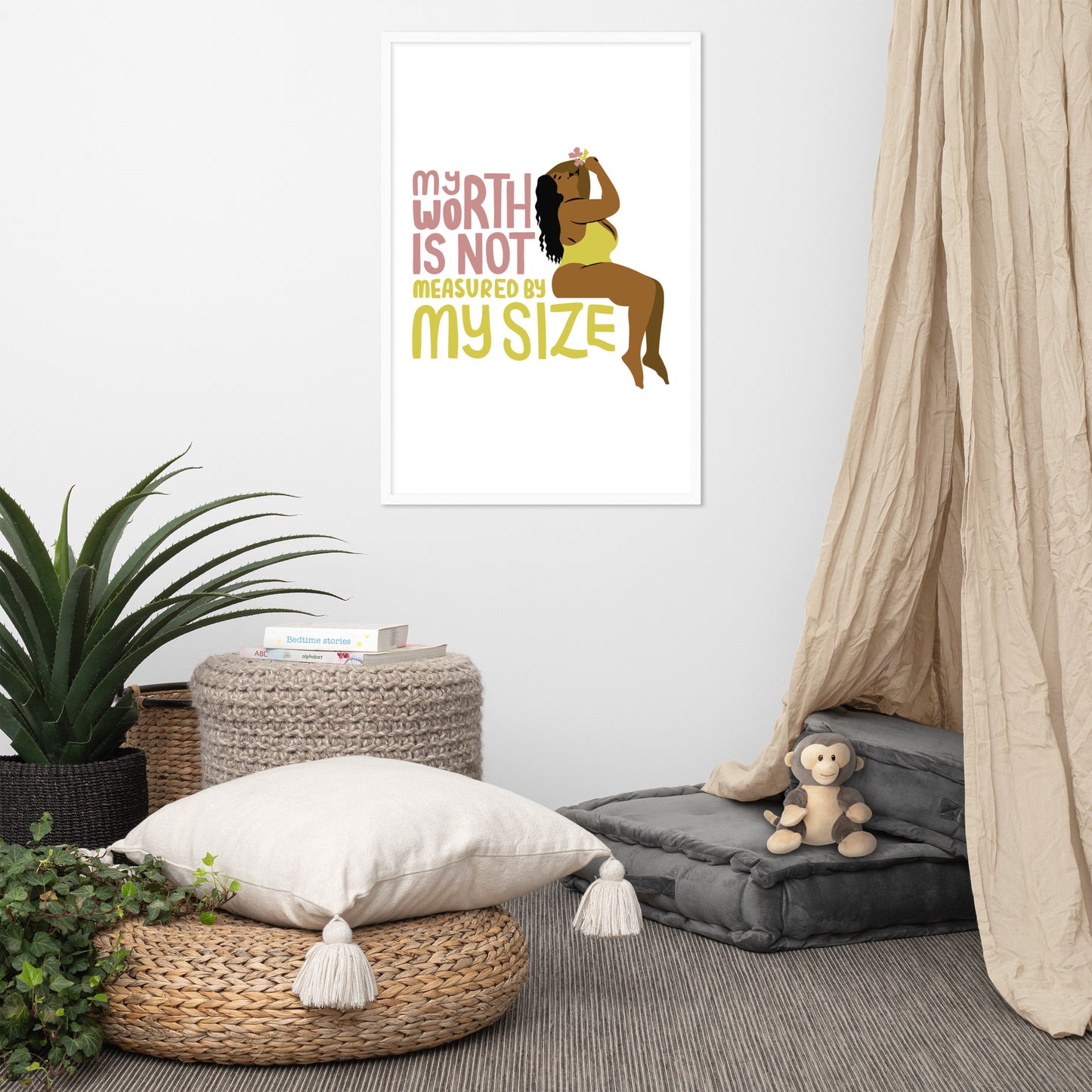 Body Positivity & Neutrality Framed Poster Wall Art (Vertical Model 0013)