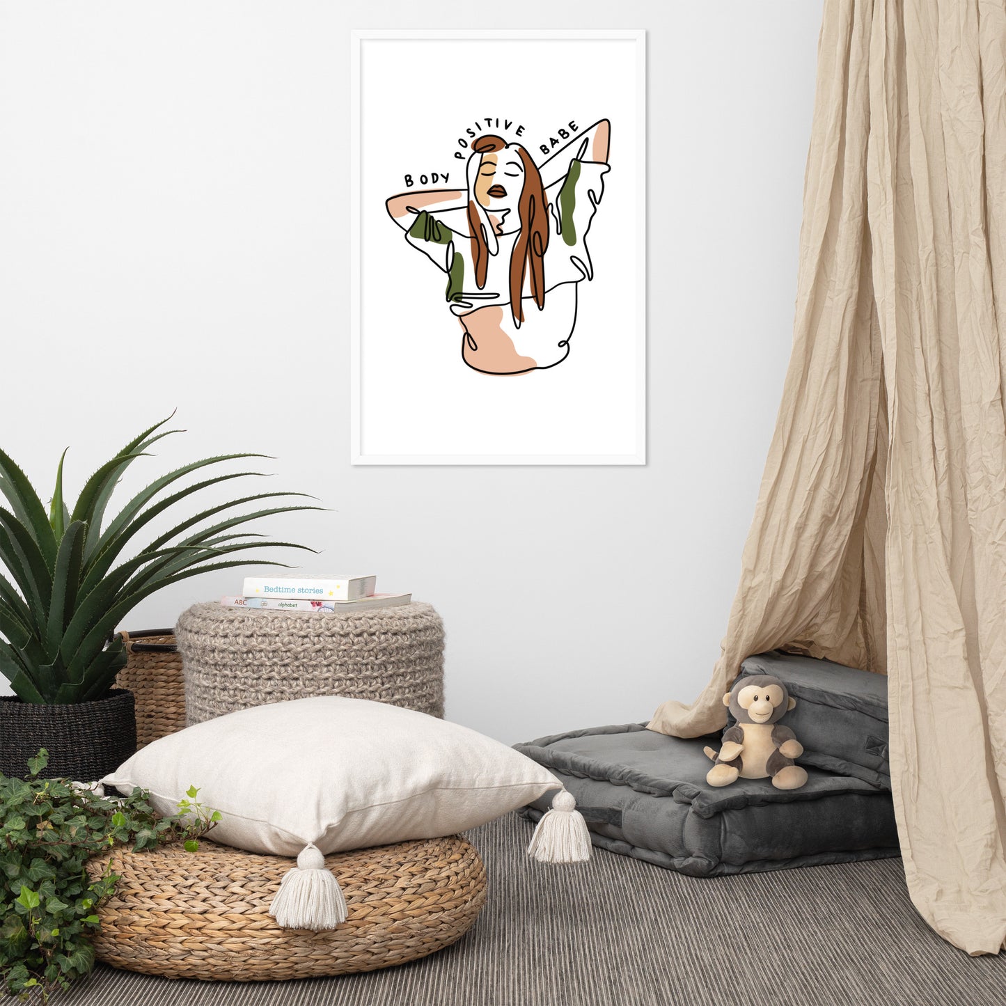 Body Positivity & Neutrality Framed Poster Wall Art (Vertical Model 0015)