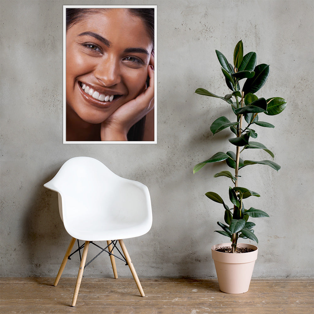 Framed Poster Wall Art Vertical: Priceless Smiles and Laughter (Print Model 0013)