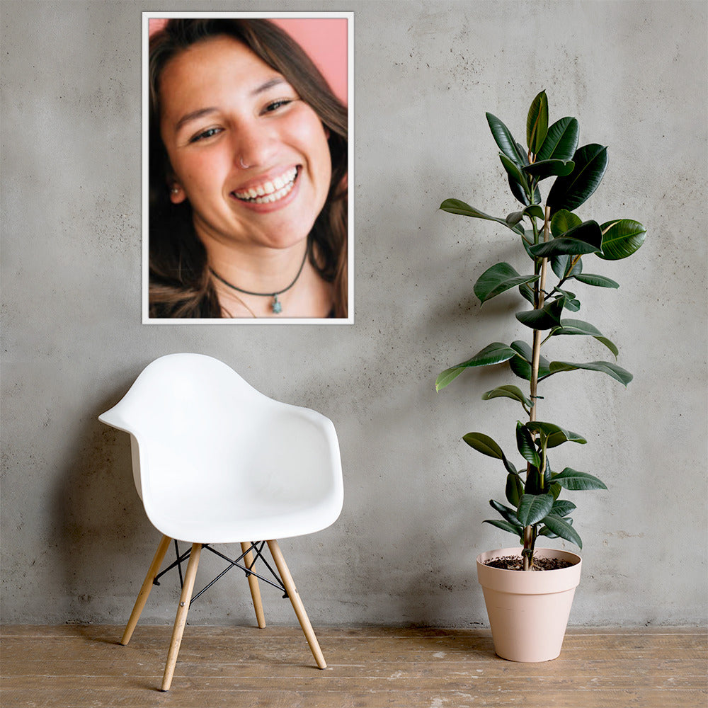 Framed Poster Wall Art Vertical: Priceless Smiles and Laughter (Print Model 0027)