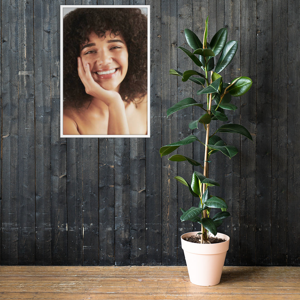 Framed Poster Wall Art Vertical: Priceless Smiles and Laughter (Print Model 0035)