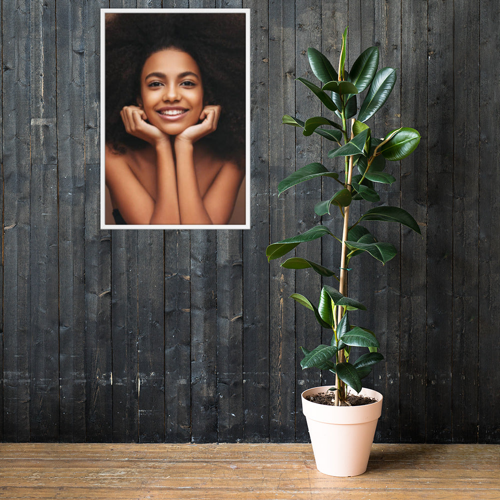 Framed Poster Wall Art Vertical: Priceless Smiles and Laughter (Print Model 0057)