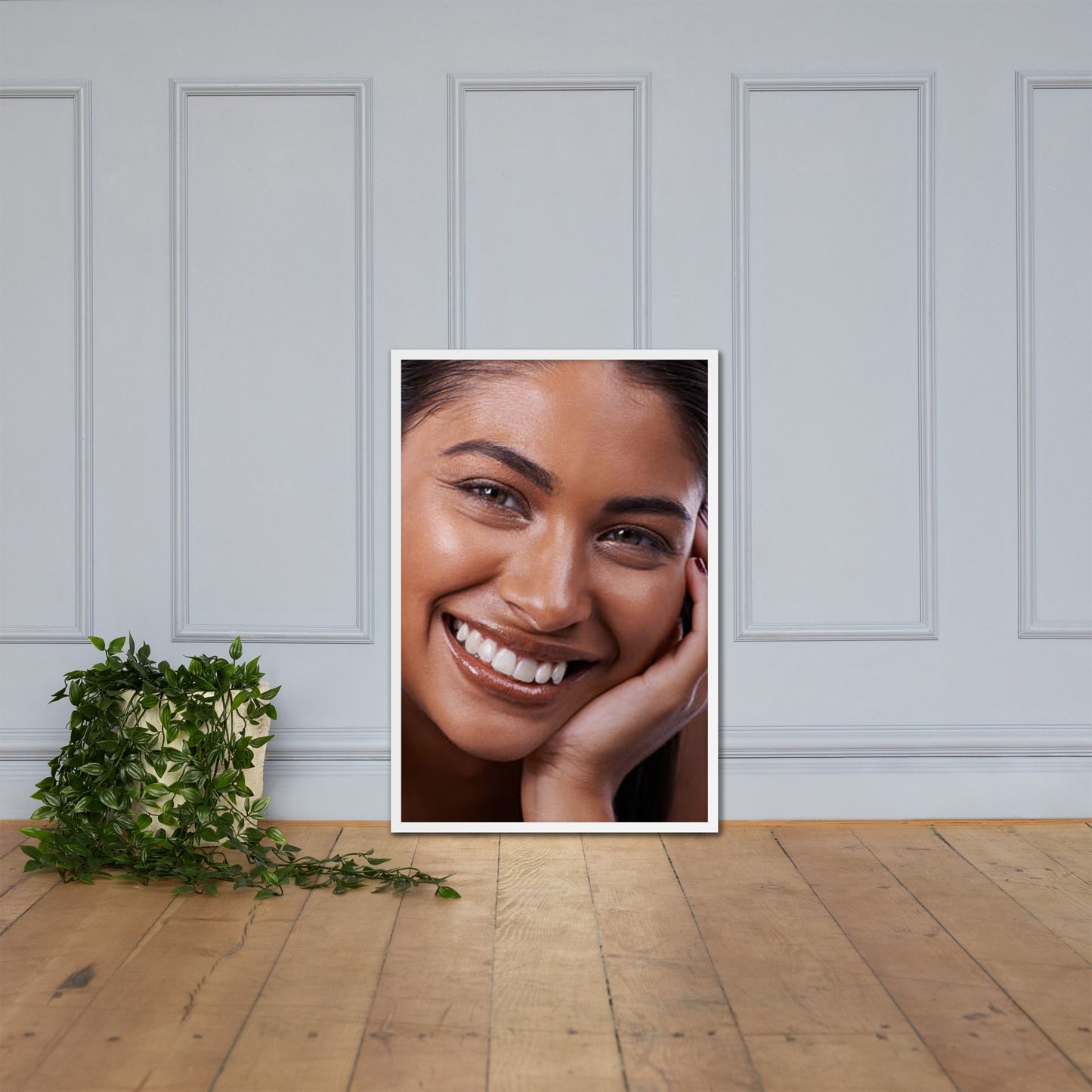 Framed Poster Wall Art Vertical: Priceless Smiles and Laughter (Print Model 0013)