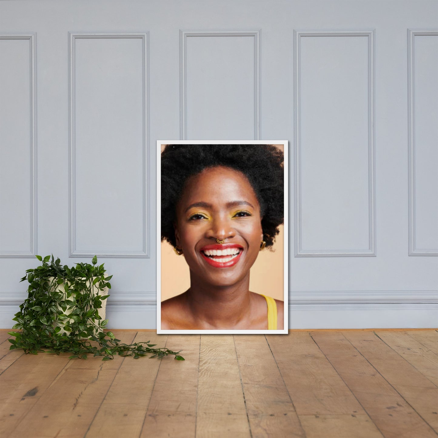 Framed Poster Wall Art Vertical: Priceless Smiles and Laughter (Print Model 0025)