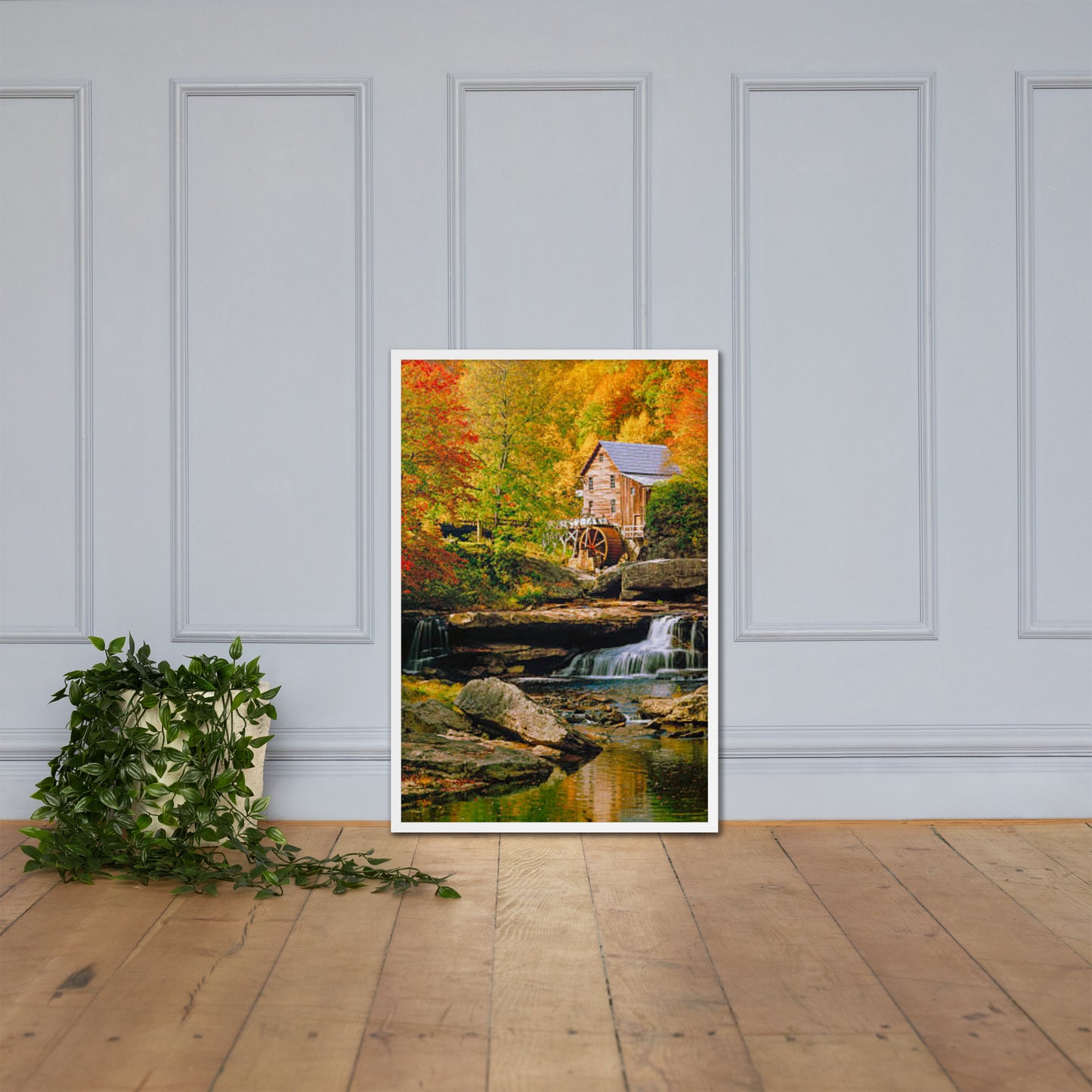 Scenic Nature View Framed Poster Wall Art Vertical Print (Model 0011)