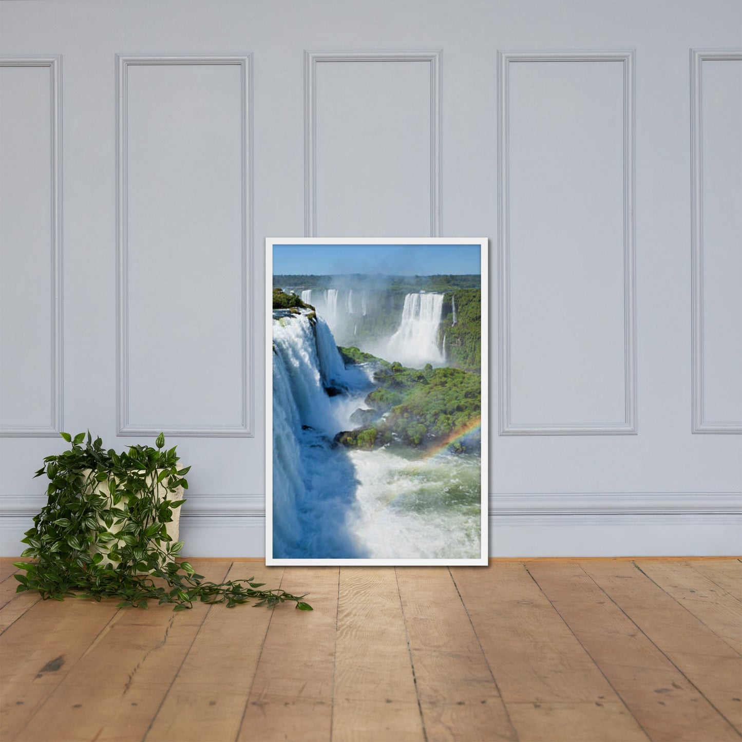 Scenic Nature View Framed Poster Wall Art Vertical Print (Model 0013)