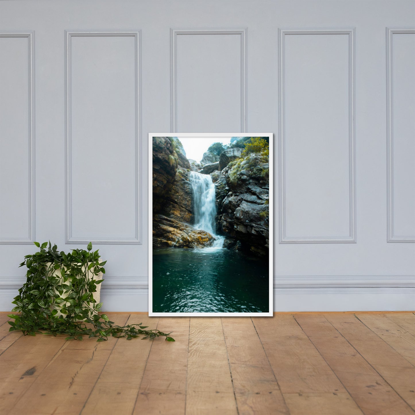 Scenic Nature View Framed Poster Wall Art Vertical Print (Model 0014)