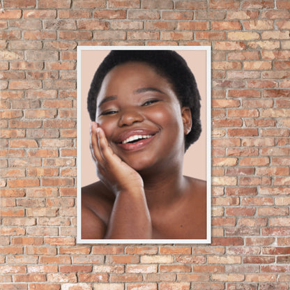 Framed Poster Wall Art Vertical: Priceless Smiles and Laughter (Print Model 0043)