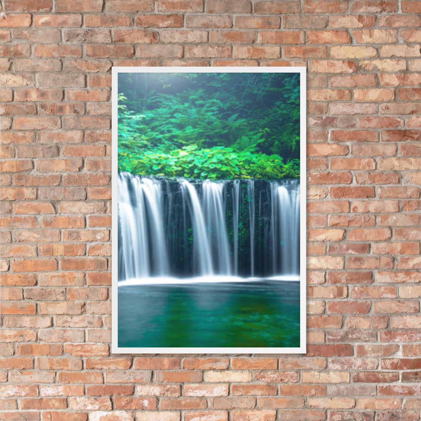 Scenic Nature View Framed Poster Wall Art Vertical Print (Model 0010)