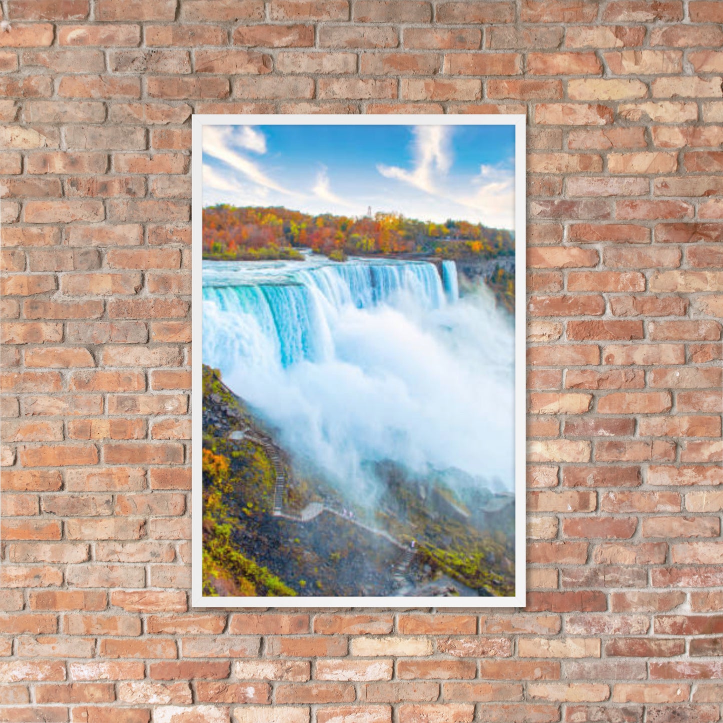 Scenic Nature View Framed Poster Wall Art Vertical Print (Model 0012)