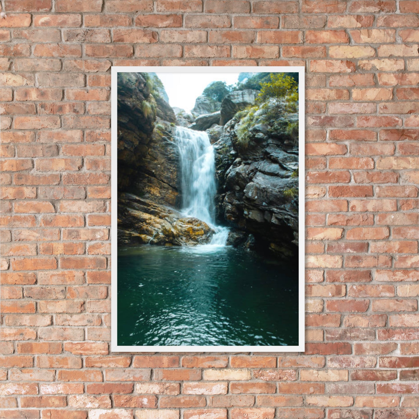 Scenic Nature View Framed Poster Wall Art Vertical Print (Model 0014)