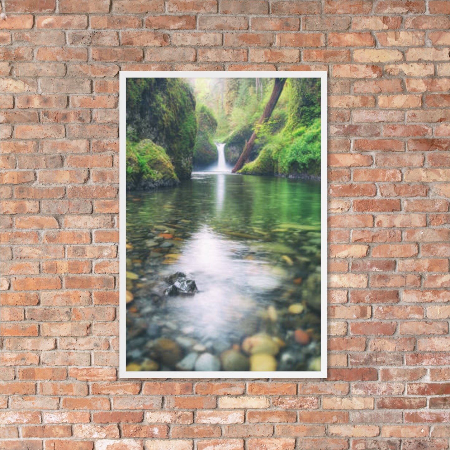 Scenic Nature View Framed Poster Wall Art Vertical Print (Model 0015)