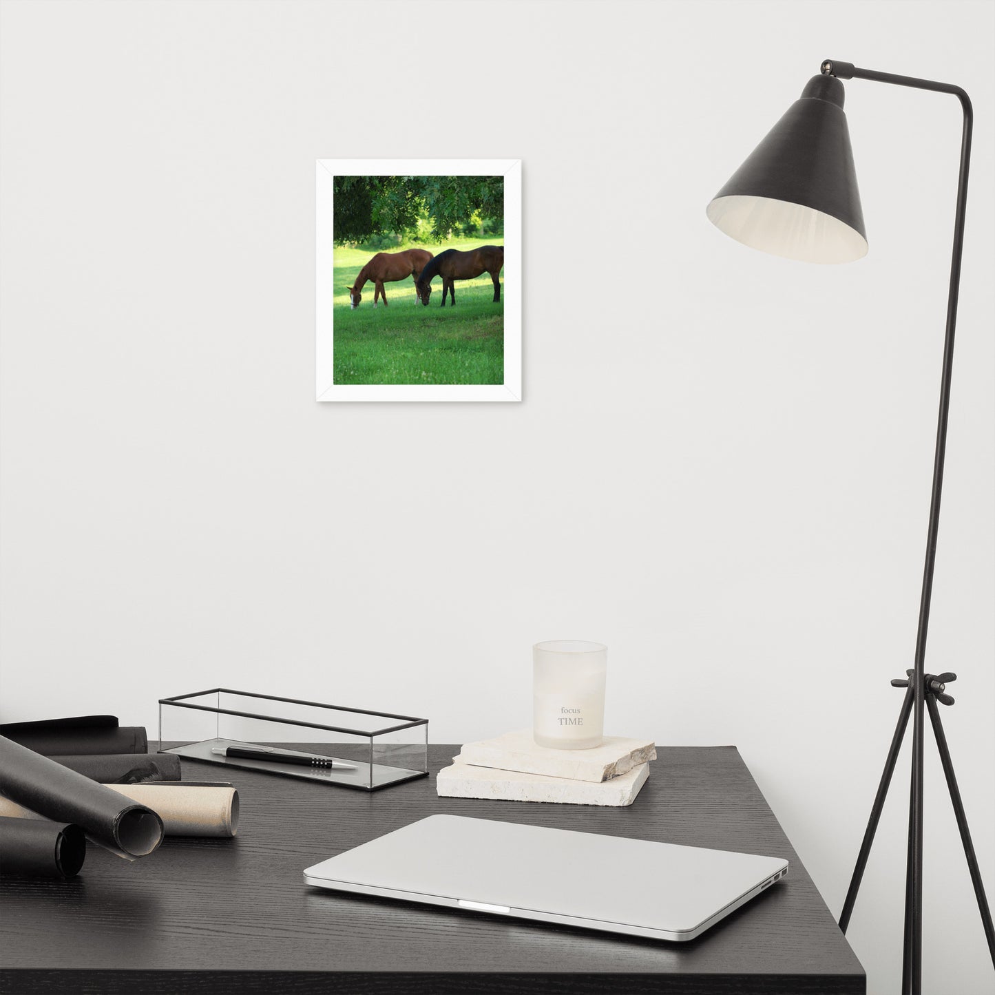 Framed Poster Horse Wall Art - Vertical Print (Glamourange 0033 Model)