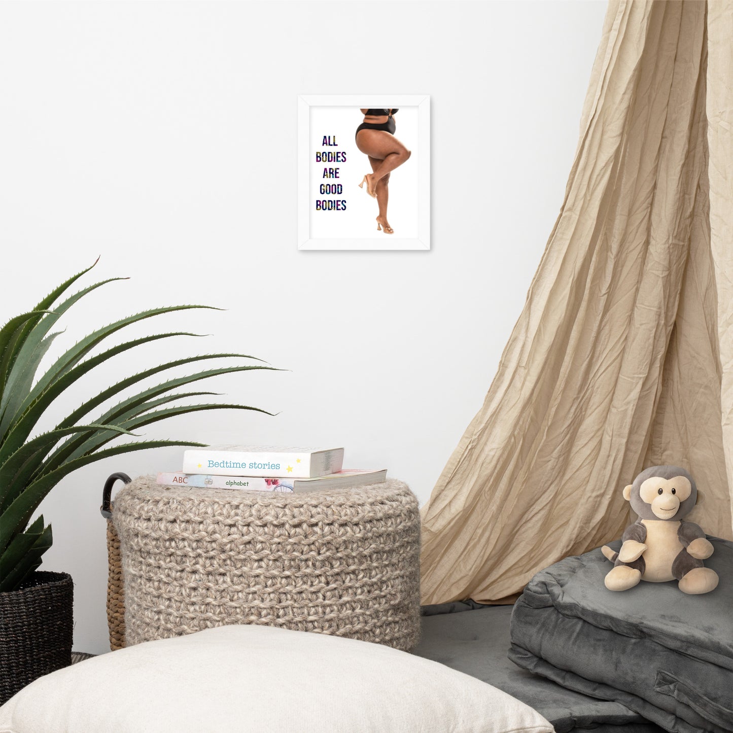 Body Positivity & Neutrality Framed Poster Wall Art (Vertical Model 004)