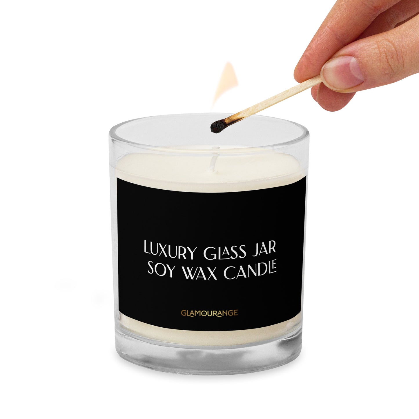 Glass Jar Soy Wax Candle (Luxury Candle Jar - Black Label 002)