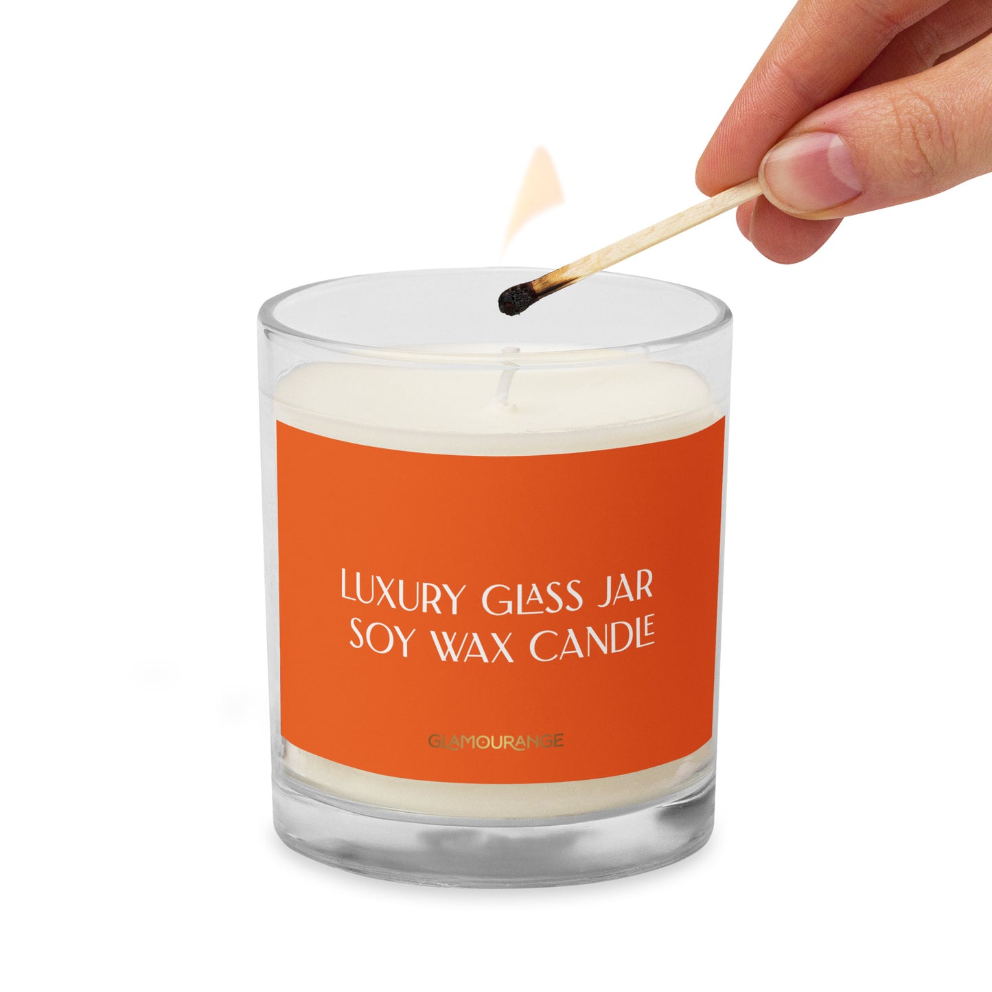 Glass Jar Soy Wax Candle (Luxury Candle Jar - Orange Label 004)