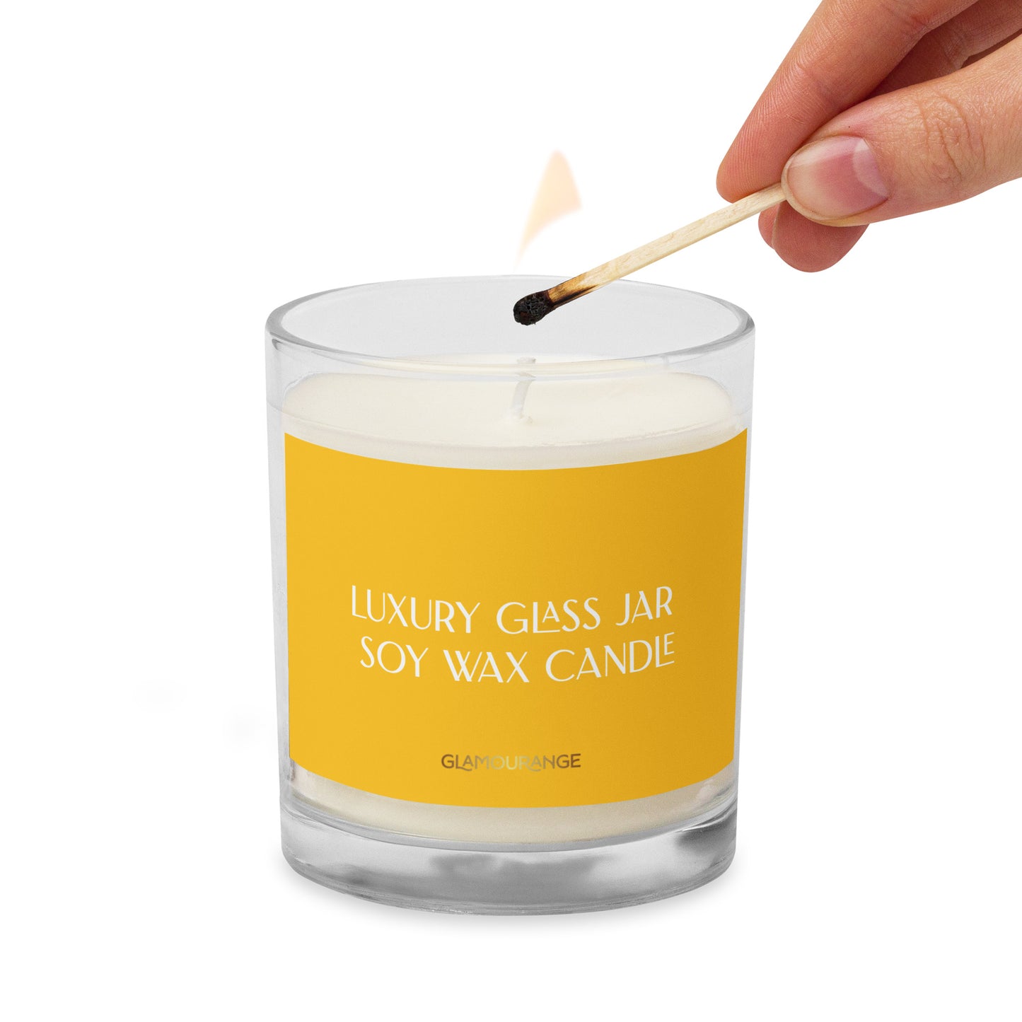 Glass Jar Soy Wax Candle (Luxury Candle Jar - Yellow Label 006)