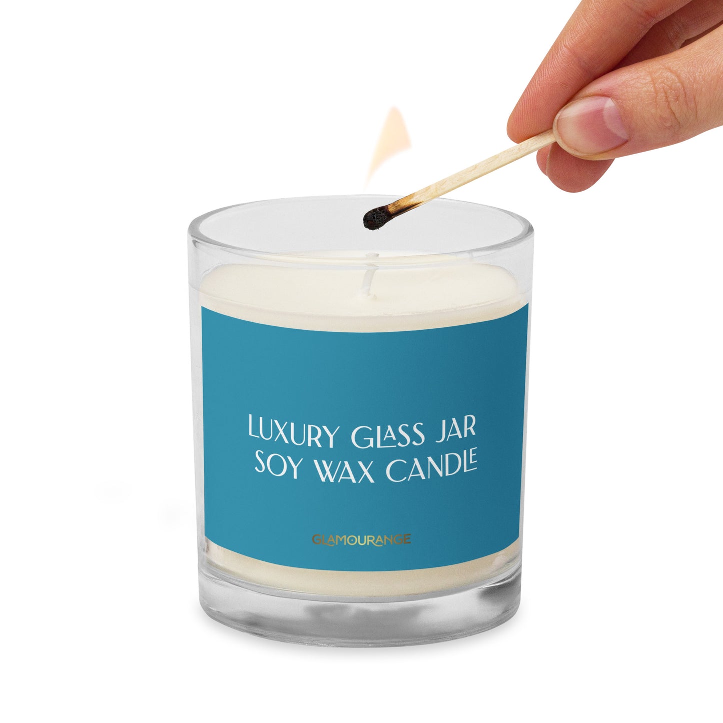 Glass Jar Soy Wax Candle (Luxury Candle Jar - Blue Label 008)