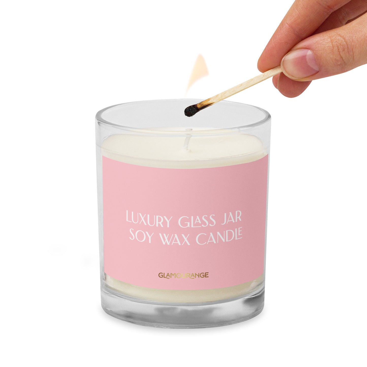 Glass Jar Soy Wax Candle (Luxury Candle Jar - Pink Label 0010)