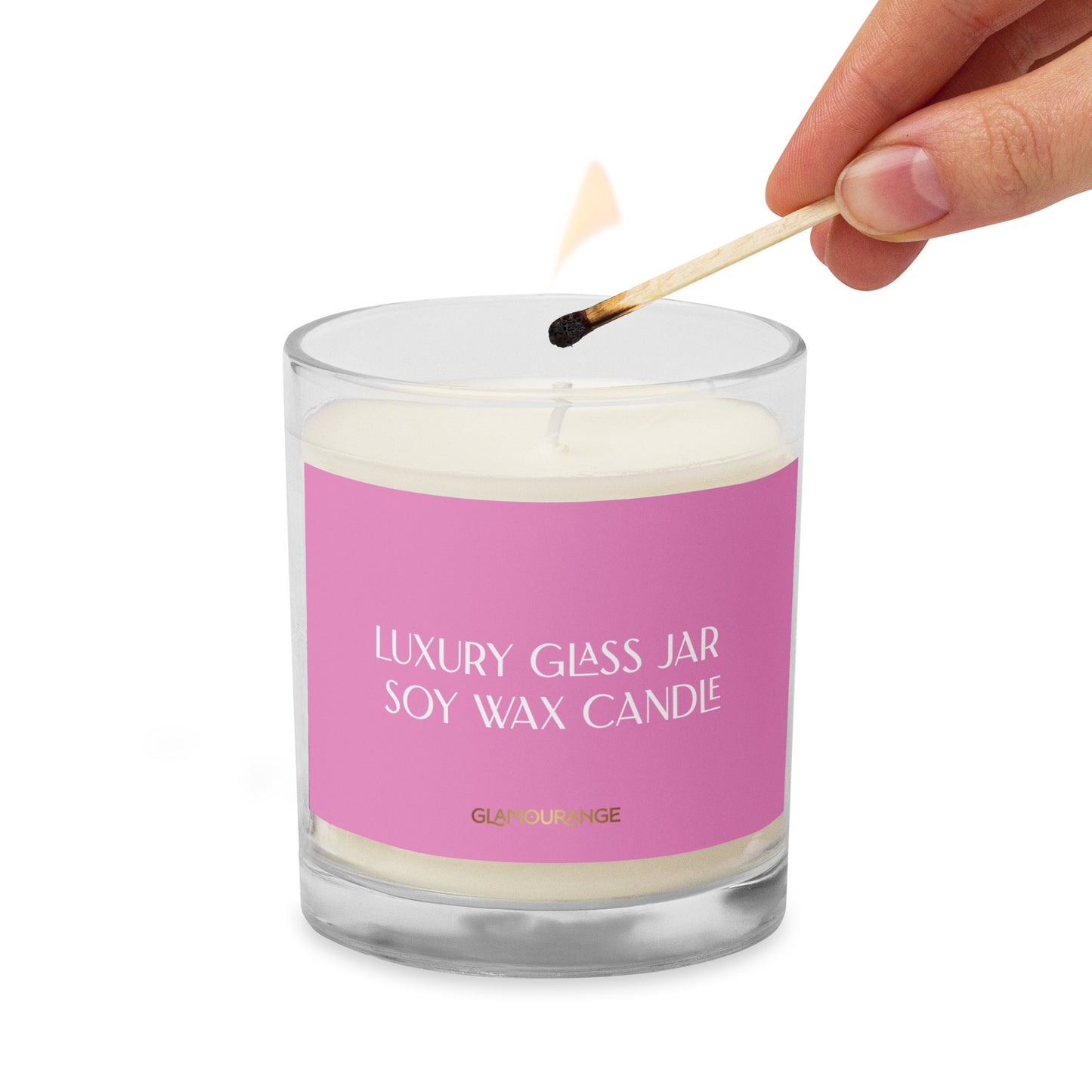 Glass Jar Soy Wax Candle (Luxury Candle Jar - Lavender Rose Label 0012)