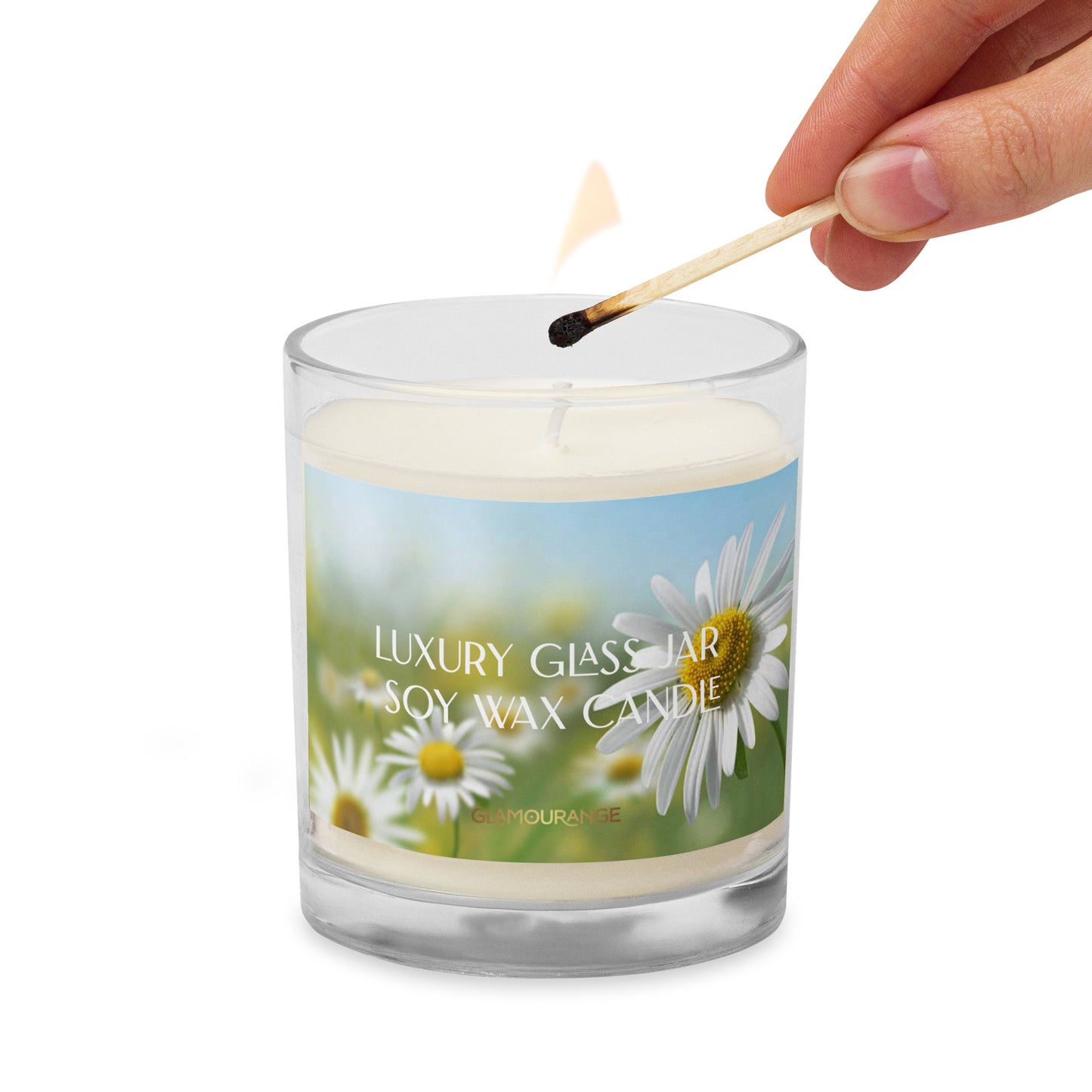 Glass Jar Soy Wax Candle (Calming Plant - Nature Label 0023)