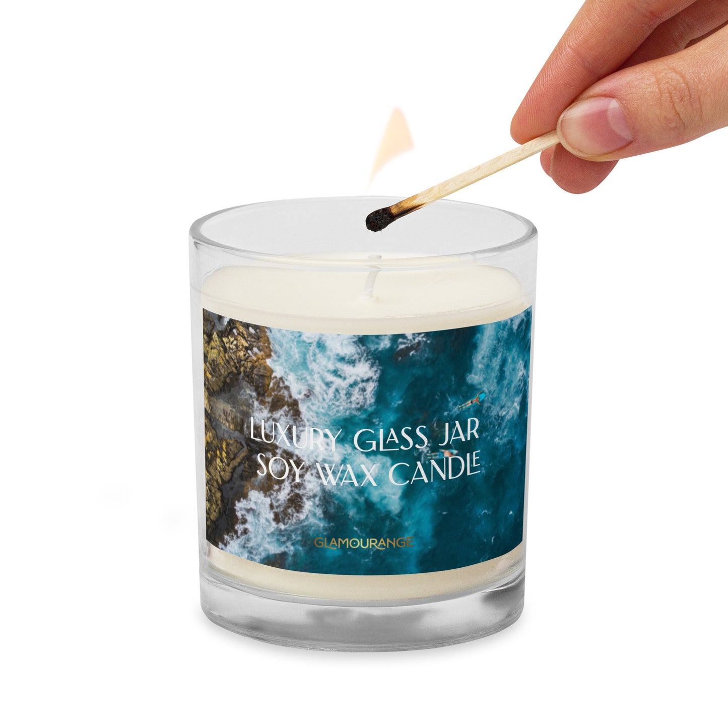 Glass Jar Soy Wax Candle (Scenic Ocean Life - Nature Label 0032)