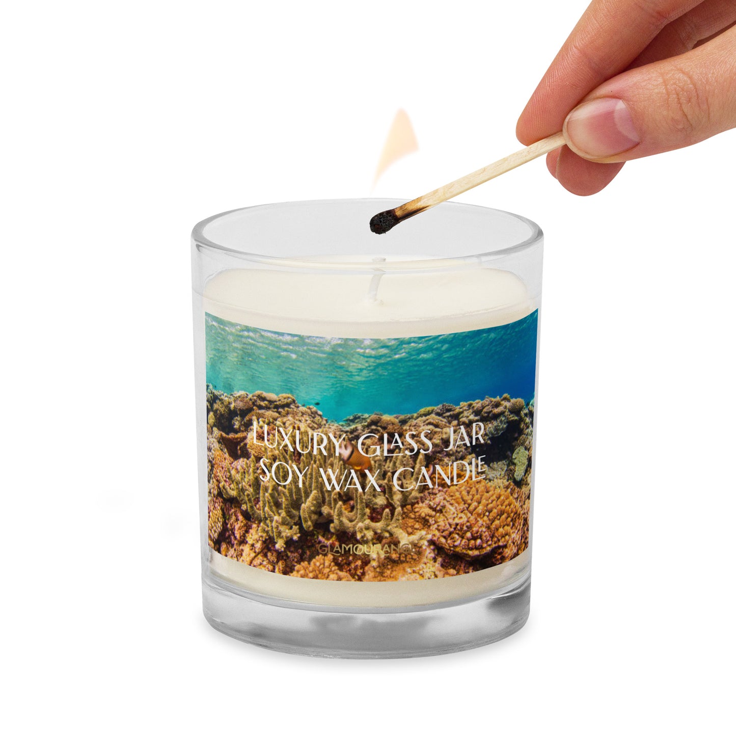 Glass Jar Soy Wax Candle (Underground Scenic Sea Life - Nature Label 0034)