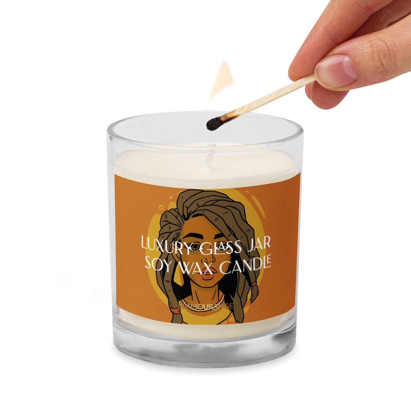 Glass Jar Soy Wax Candle (African Beauty - People Label 0038)