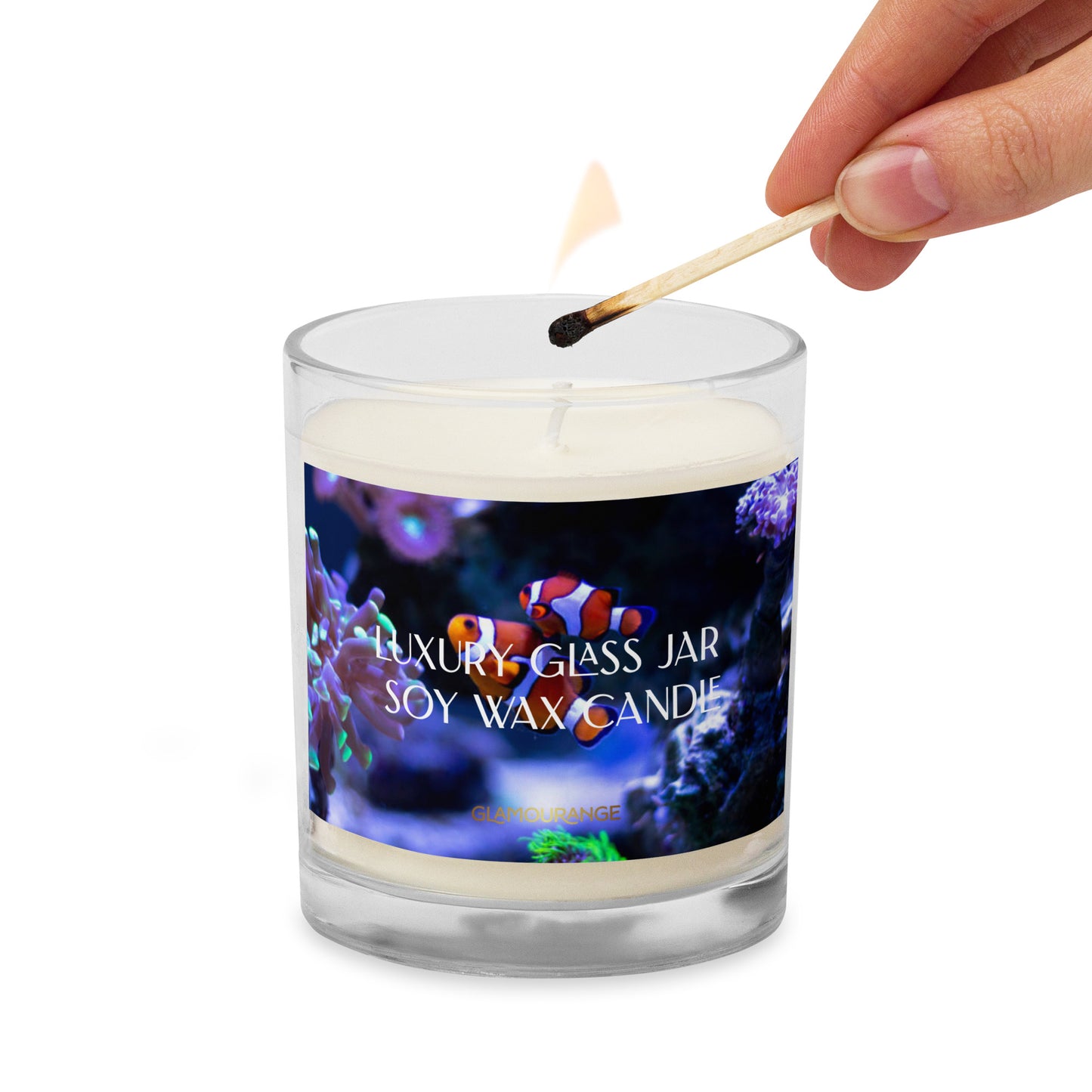 Glass Jar Soy Wax Candle (Sea Life Aquarium - Nature Label 0040)