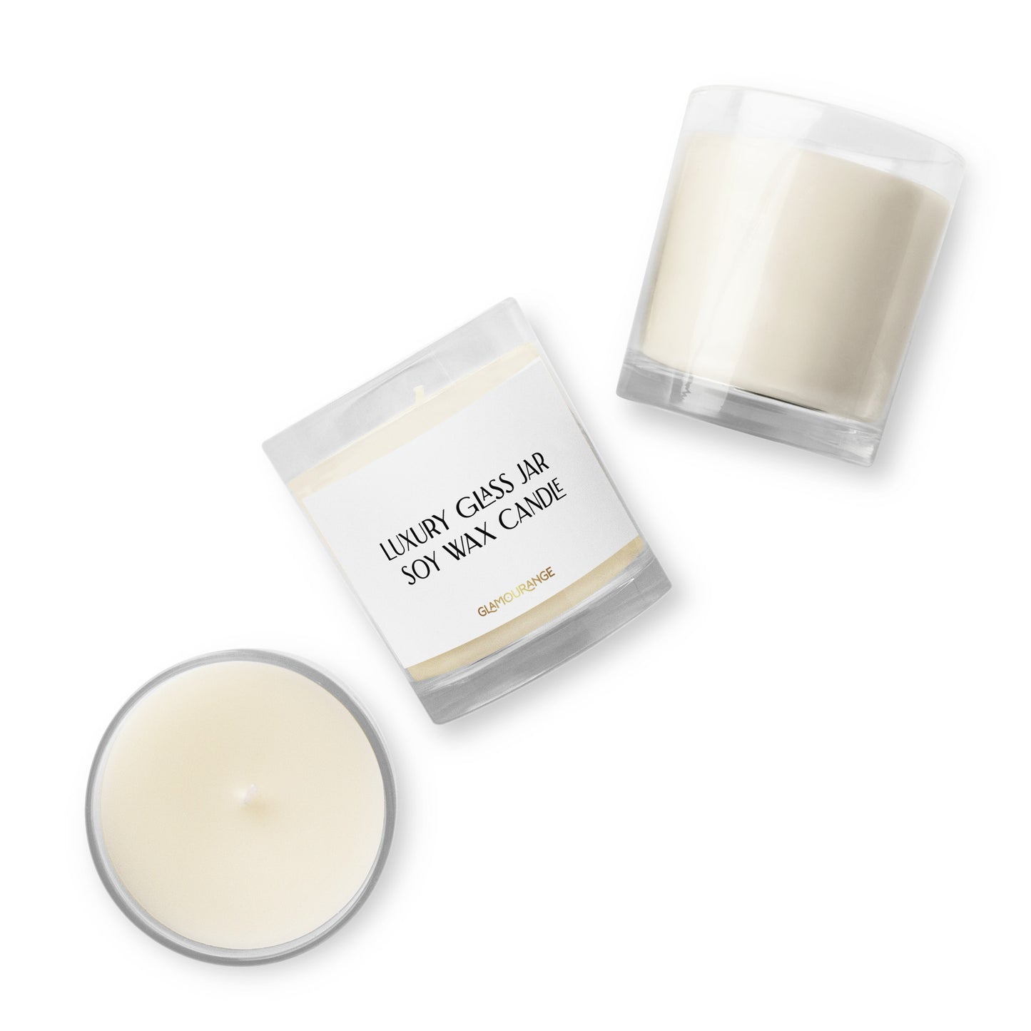 Glass Jar Soy Wax Candle (Luxury Candle Jar - White Label 001)