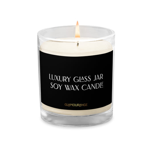 Glass Jar Soy Wax Candle (Luxury Candle Jar - Black Label 002)