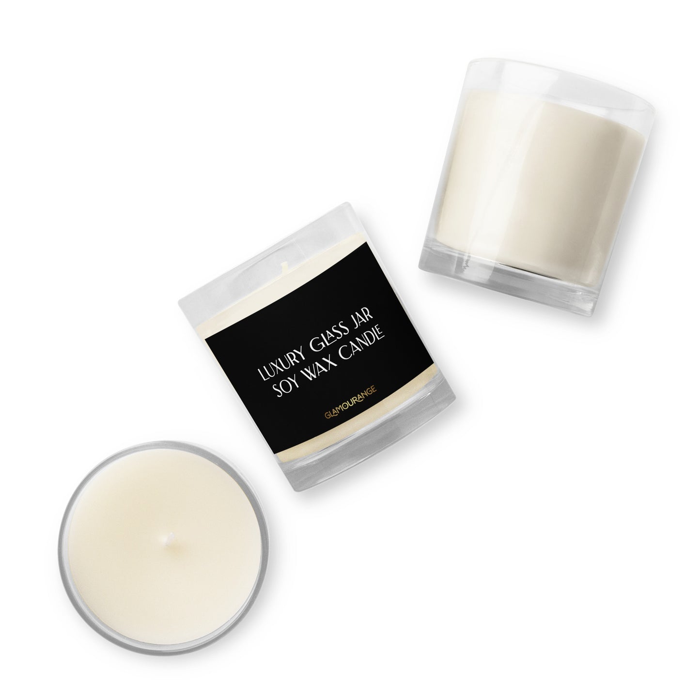 Glass Jar Soy Wax Candle (Luxury Candle Jar - Black Label 002)